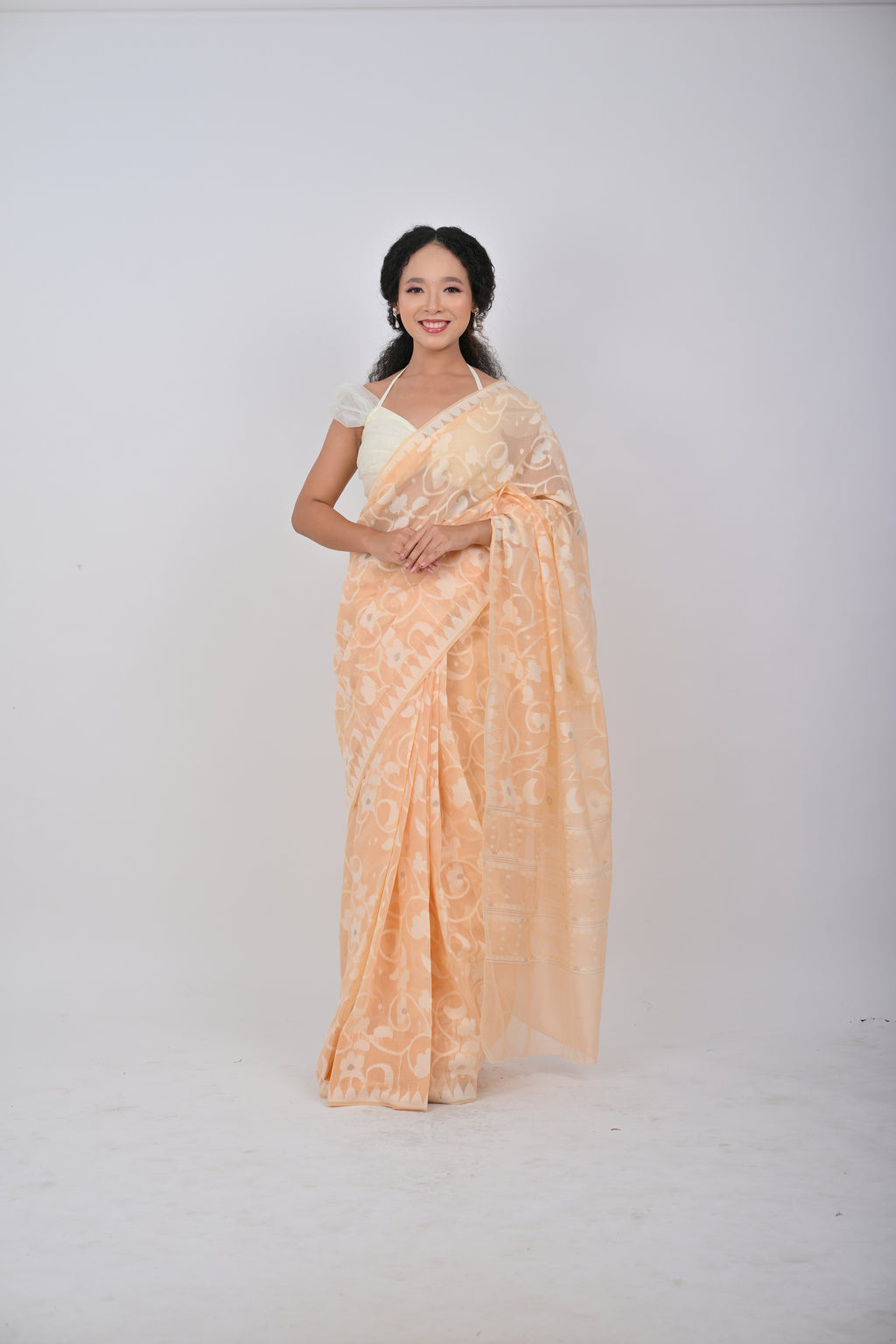 1990's Saree Peach Fuzz