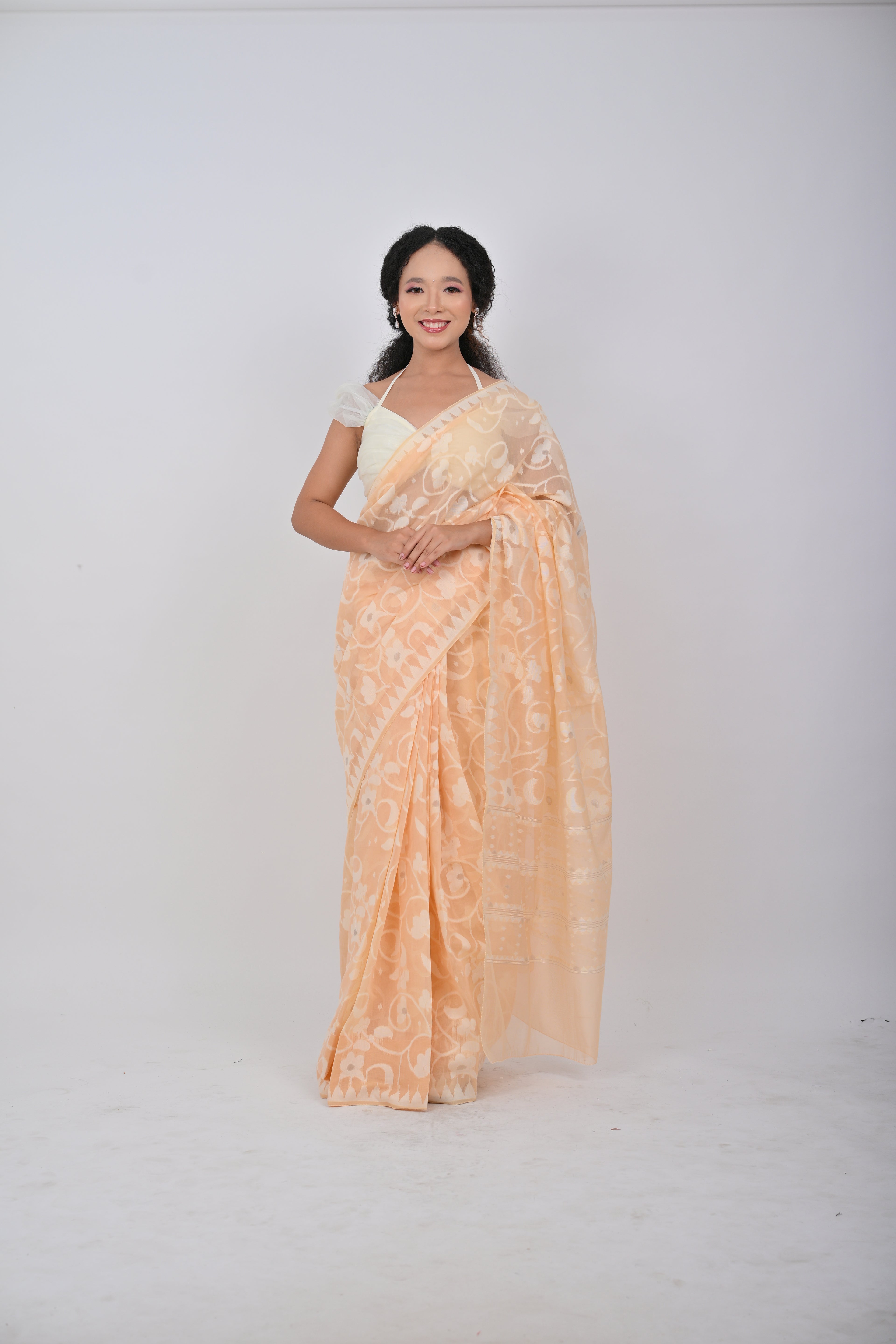 1990's Saree Peach Fuzz