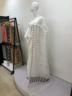 Everyday Saree - White & Navy Border Premium Traditional Motif Saree