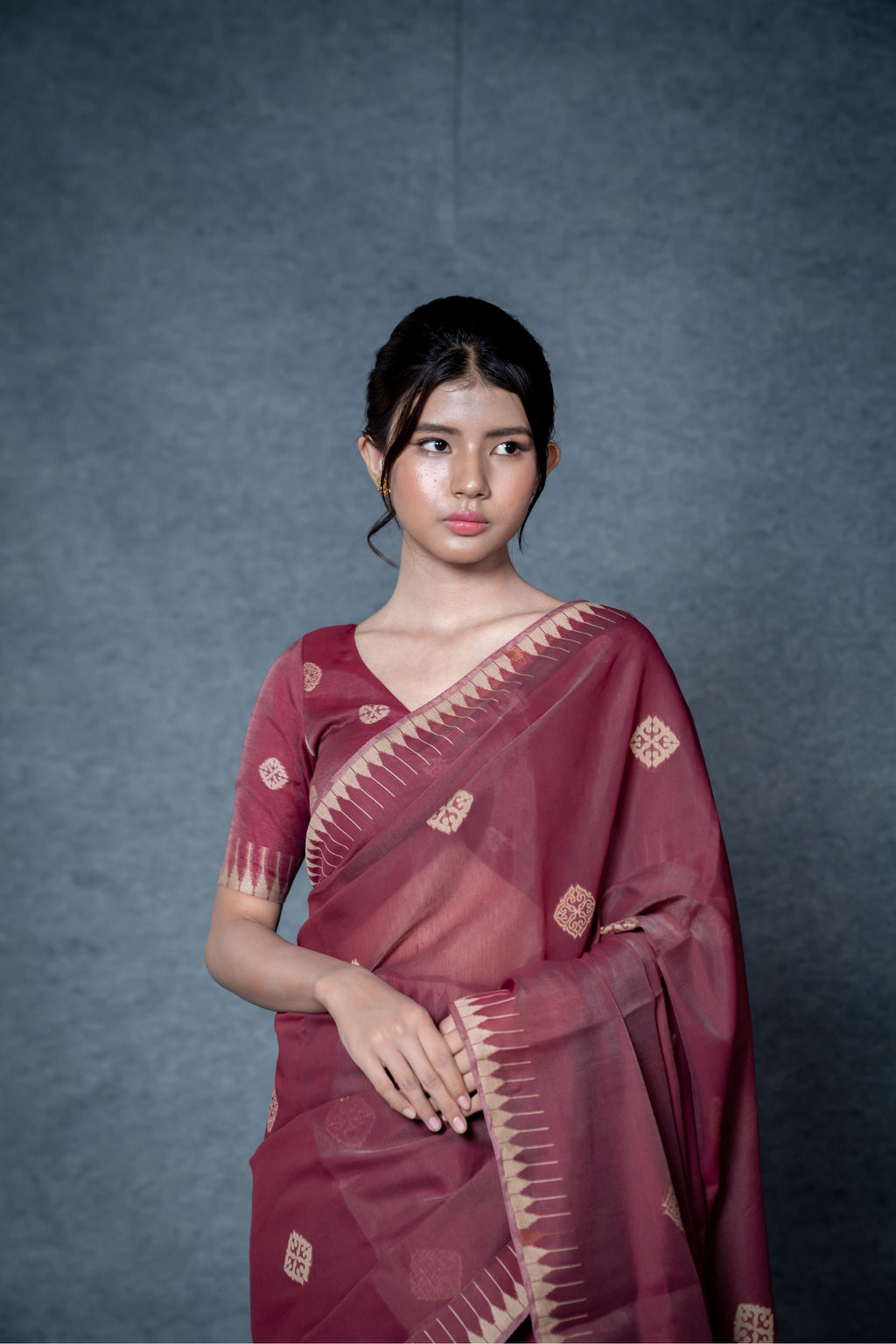 Shingarei Saree – Maroon