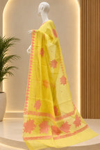 Floral 01 Saree – Gold Baby Pink