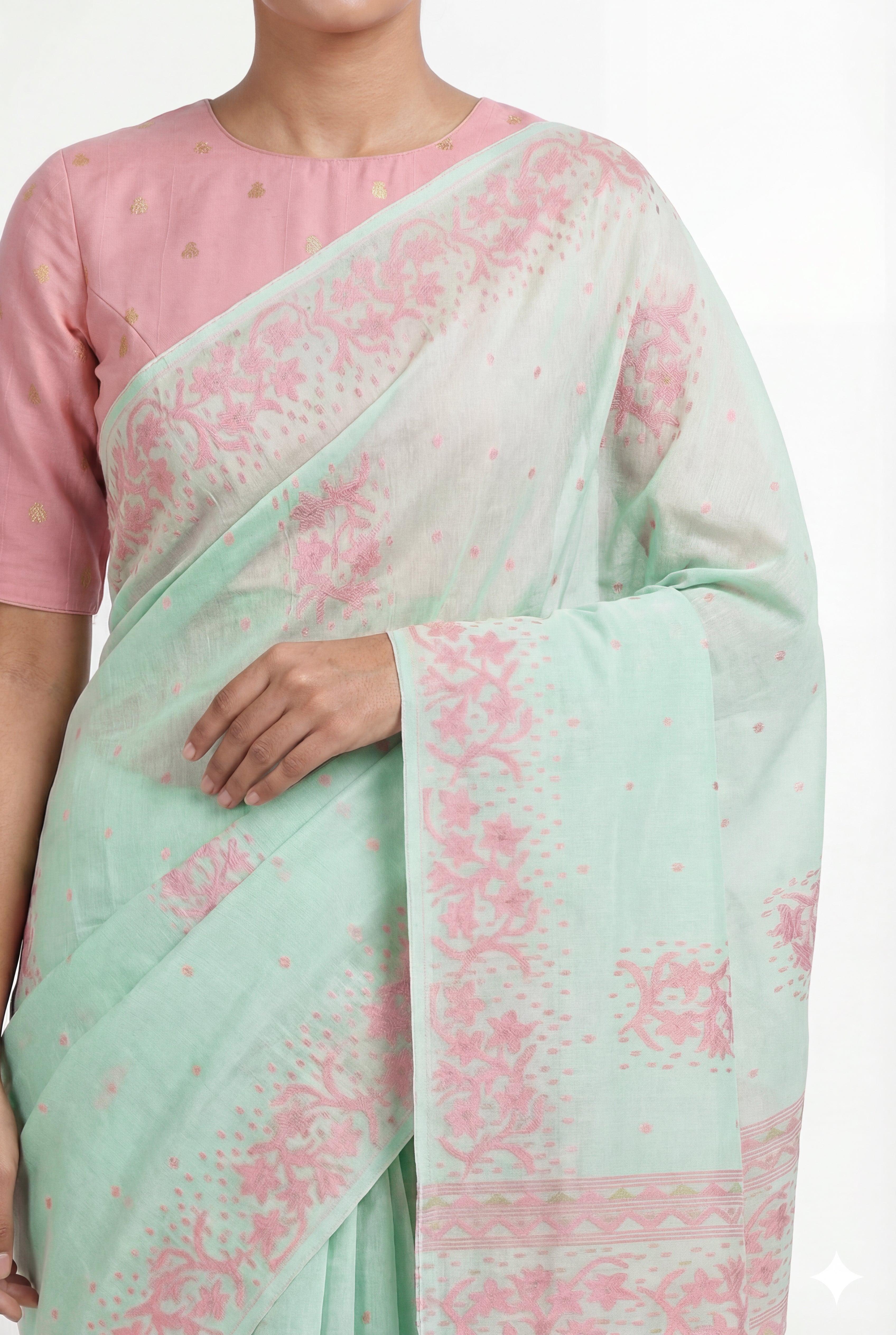 Leirang Saree Turquoise