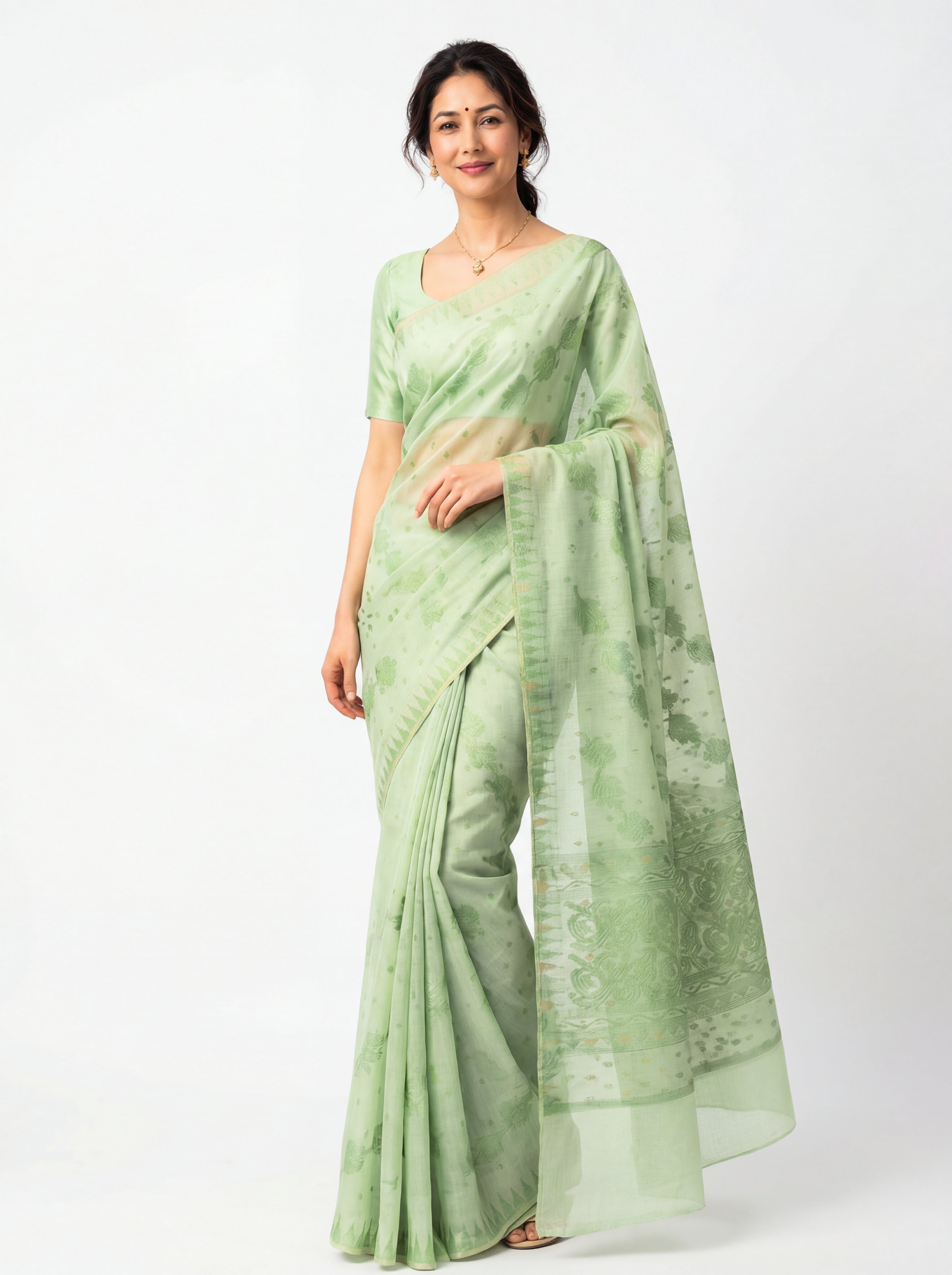 Angoor Saree Basil