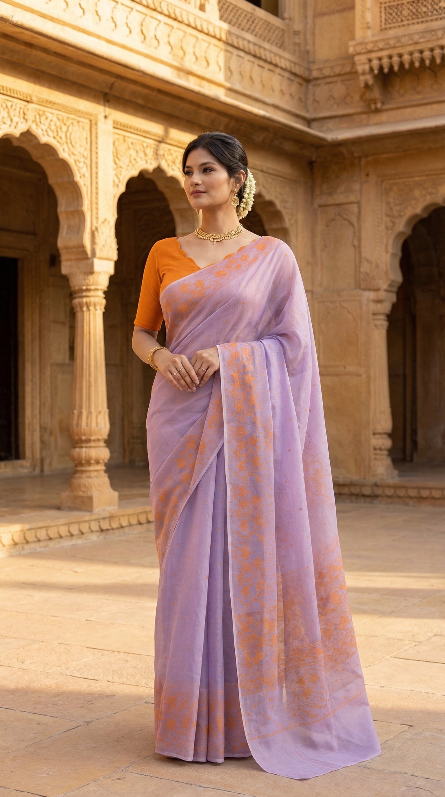 Leirang Saree Lavender