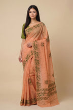 Leirang Saree Peach & Green