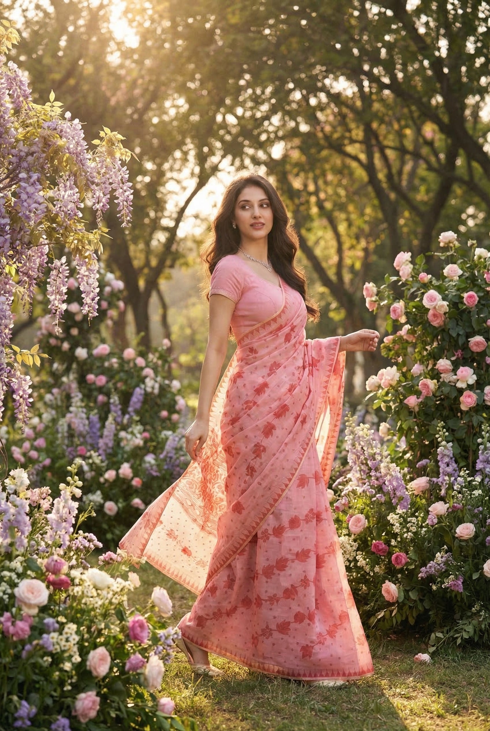Angoor Saree Red