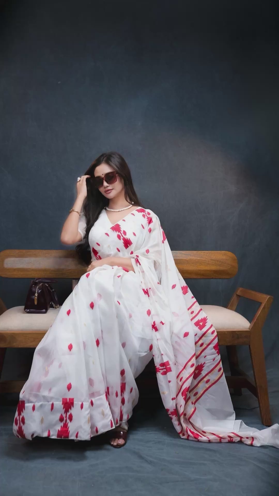 Geo Heritage Saree – Red