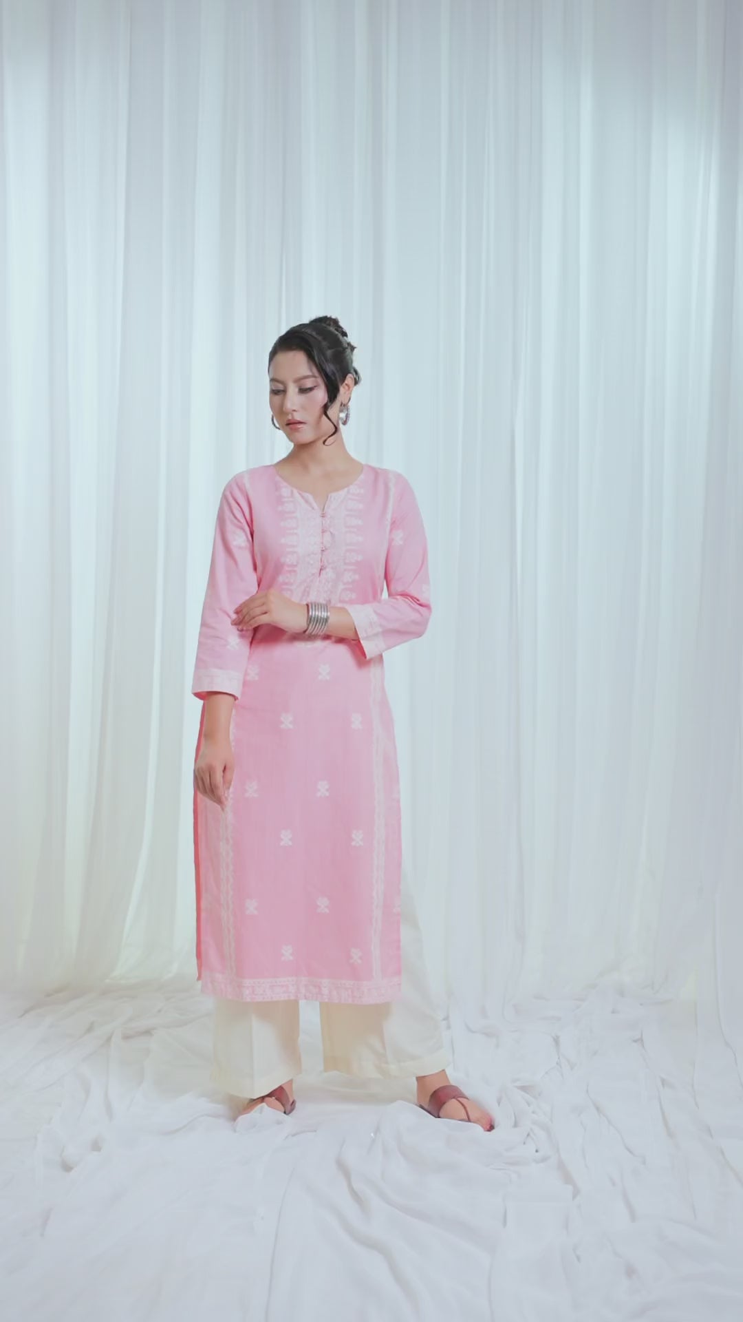 ETA Leima – Baby Pink Kurti Set