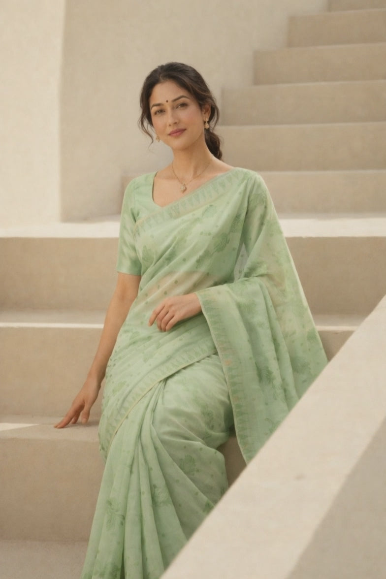 Angoor Saree – Basil