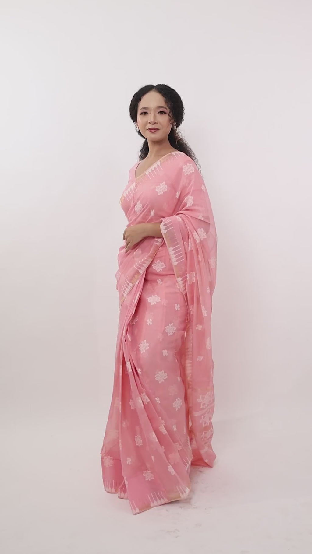 Thoibi Saree – Cotton Candy Pink