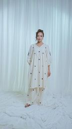ETA Ebema – Cream & Black Kurti Set